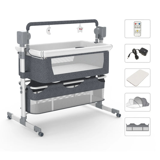 NONEDeliver Baby Bassinet With Automatic Rocking And Remote Wheels