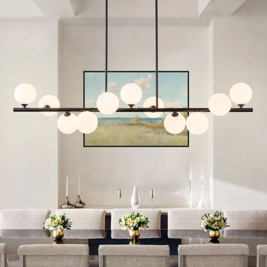 11 Light Bubble Linear Chandelier Height Adjustable For Dining Room Kitchen