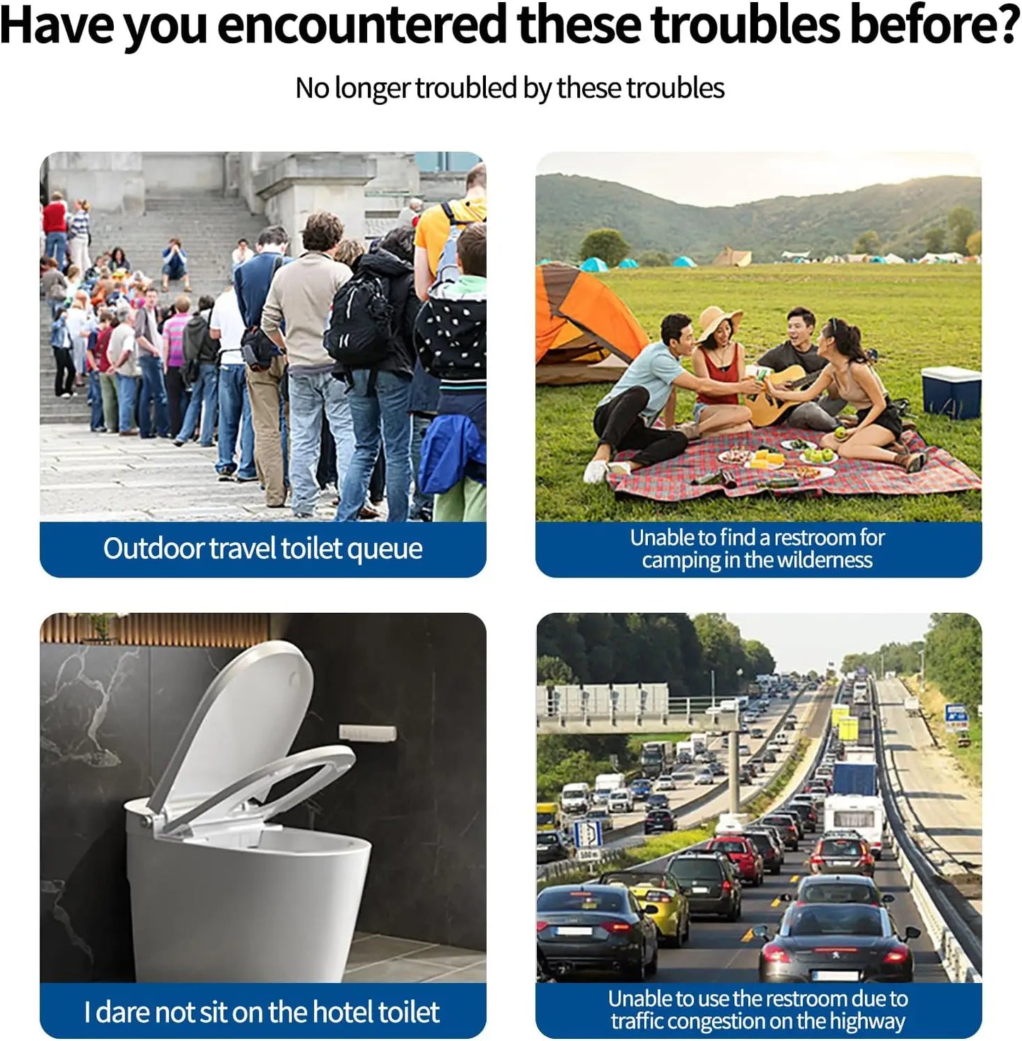 Lightweight Portable Camping Toilet With PU Cushion