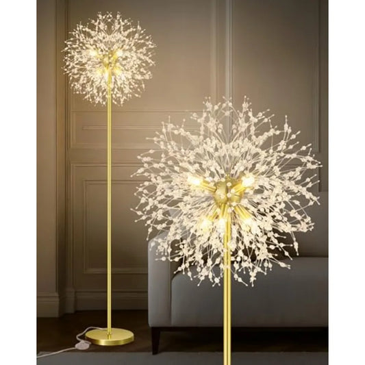 MDNG Crystal Floor Lamp With On Off Foot Switch Midcentury