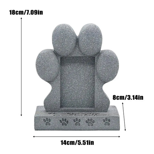 Pet Dog Memorial Tombstone With Photo Slot Resin Weather Resistant