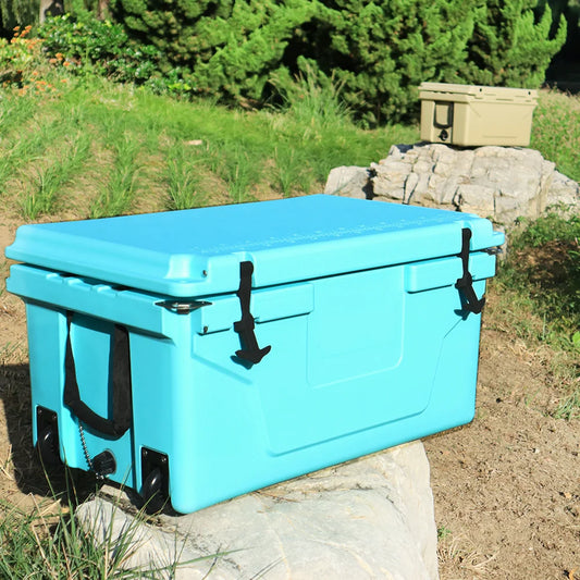 65 Quart Capacity Portable Insulated Cooler Box For Outdoor Camping