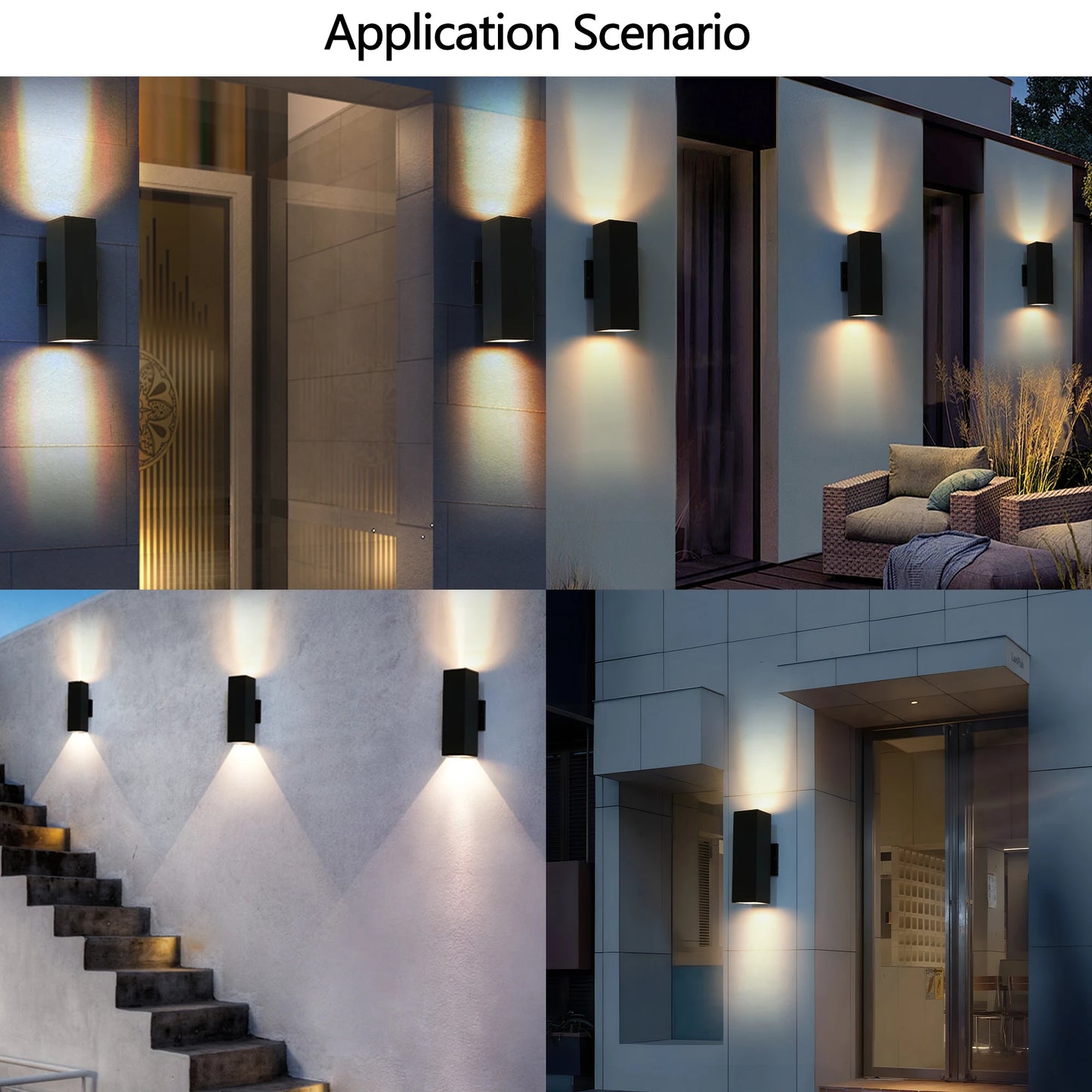 ARLGSITE 2-Pack Outdoor Up and Down GU10 Wall Light
