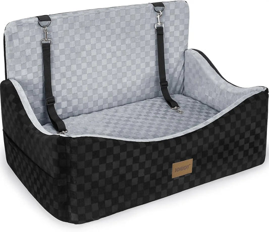 Reversible Memory Foam Dog Car Seat Booster Washable With Leashes