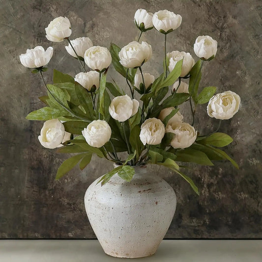 6-Pack Artificial Faux Silk Peony Flowers For Vase And DIY Bouquets