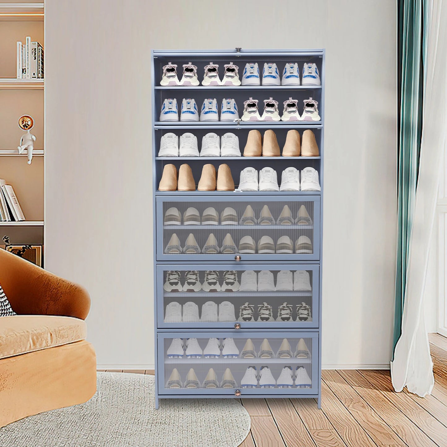 10 Tier Bamboo Shoe Rack Organizer For Footwear Storage