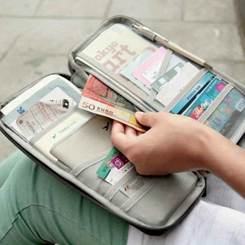 Travel Wallet Passport Card Holder Organizer Cash Holder Document Bag
