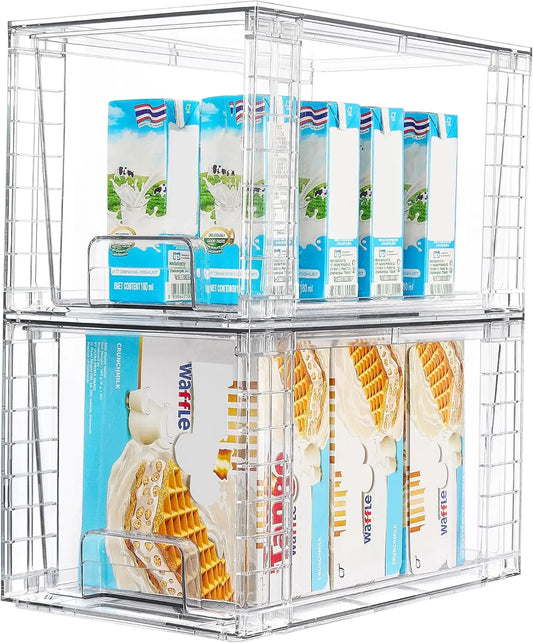 Stackable Clear Acrylic Storage Drawers With Handles Easy To Assemble
