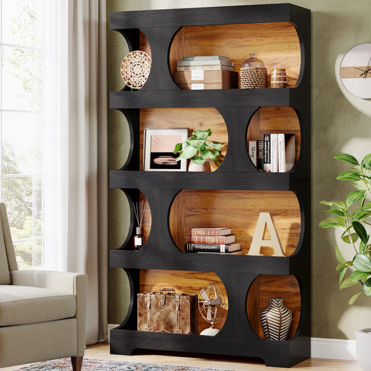 Tribesigns S Shaped 4 Tier Bookshelf Freestanding Display