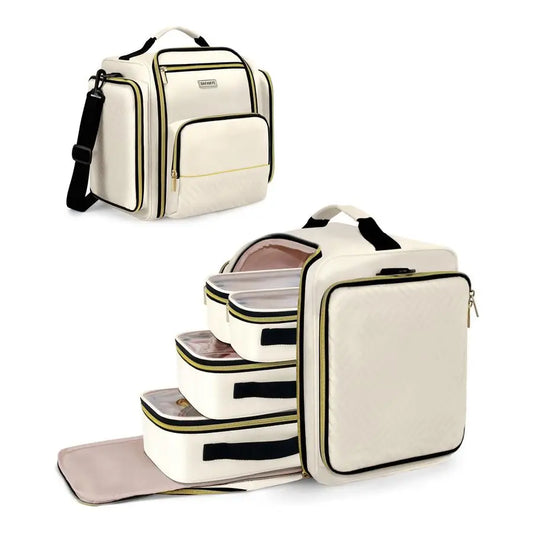 Travel Makeup Bag Cosmetic Organizer With 4 Removable Inner Pockets