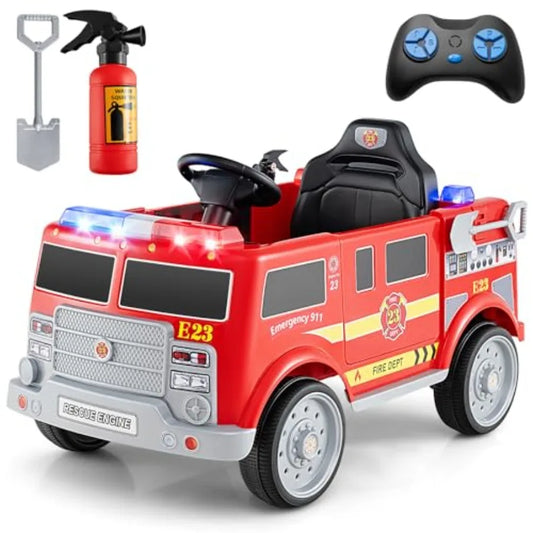 YAO HUI HUANG Ride On Fire Truck 12V Battery Powered Car With Remote Control
