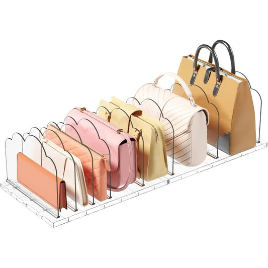 Clear Plastic Purse Organizers 4 Pack Adjustable Shelf Dividers For Bag Storage