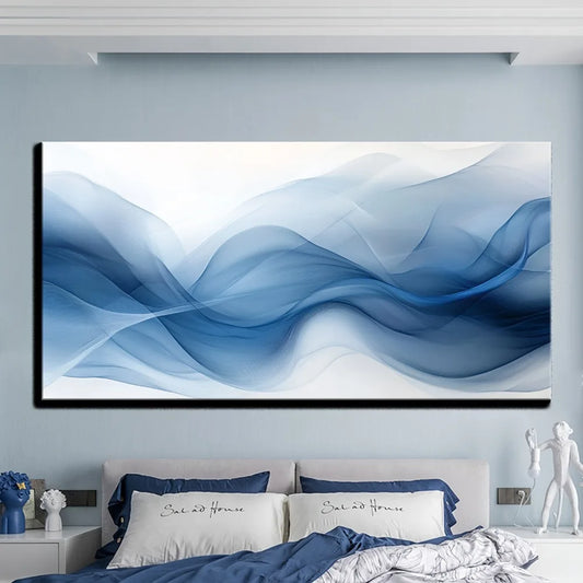 Art Deco Modern Abstract Wavy Canvas Wall Art Landscape Frame