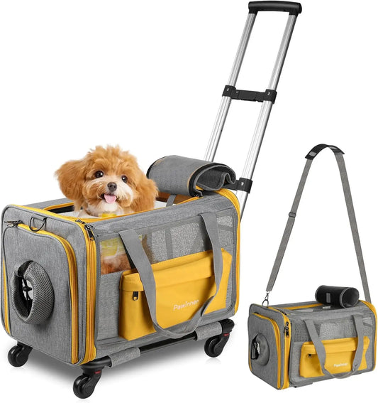 Airline Approved Pet Carrier With Wheels For Small Pets