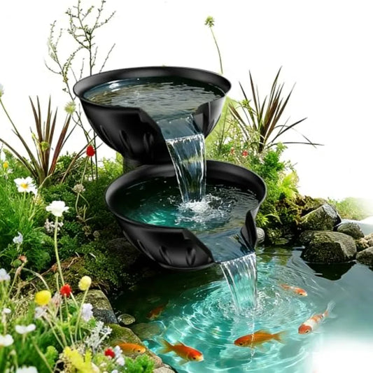 Spillway Bowl and Basin Fountain Kit with Pond Pump