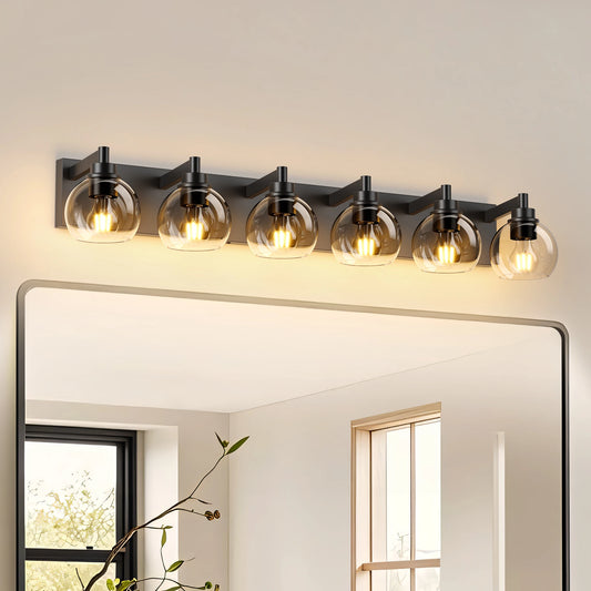 ARLGSITE Globe Glass Vanity Light E26 Base Metal Fixture
