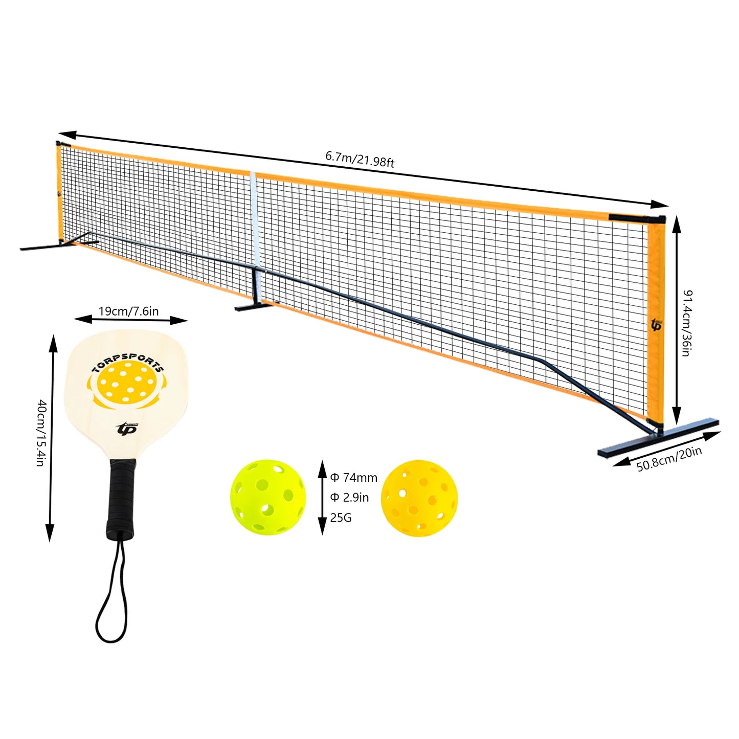Portable Pickleball Net Set With 4 Paddles And Carry Bag
