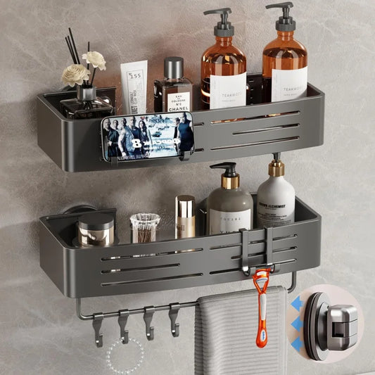 Suction Cup 2 Pack Shower Shelves Aluminum Organizer