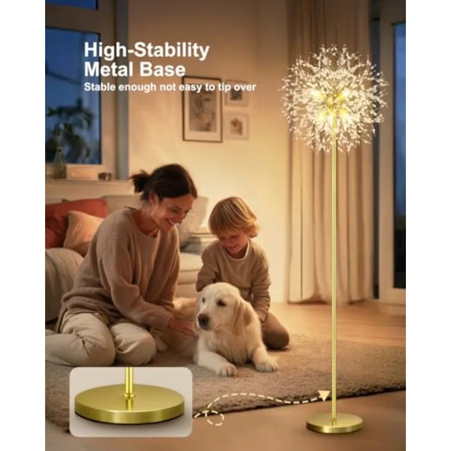 MDNG Crystal Floor Lamp With On Off Foot Switch Midcentury