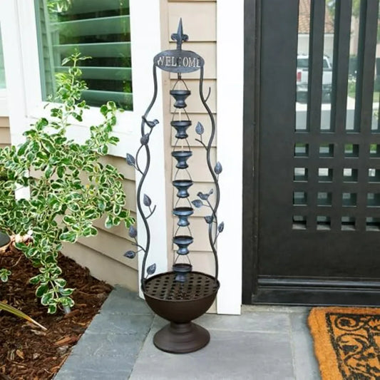 MAZ256 Indoor Outdoor Tiered 7 Cup Water Fountain Rustic Waterfall