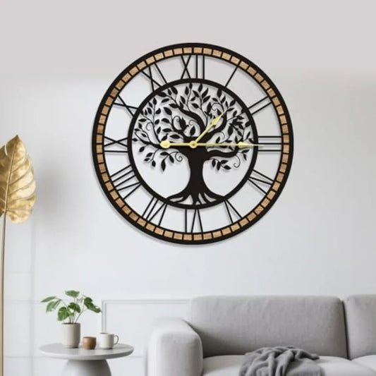 Tree of Life Wall Clock Silent Non Ticking Living Room Decor
