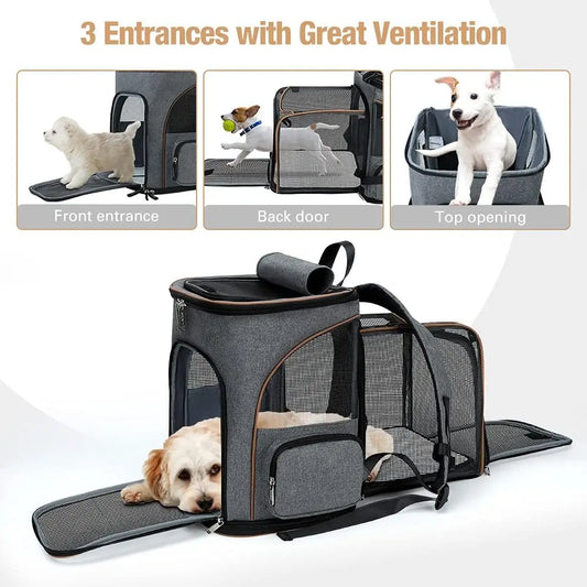 Expandable Pet Carrier Backpack For Dogs And Cats