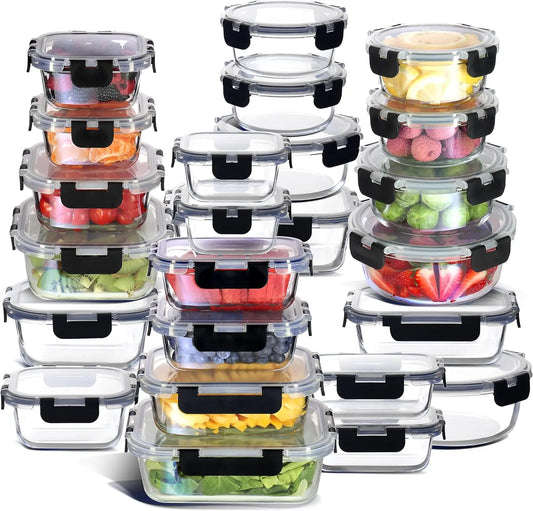 Glass Food Storage Containers Set With Airtight Lids