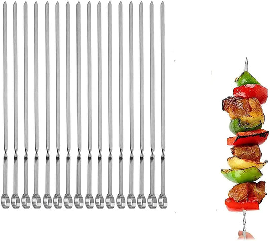 Metal Reusable Skewers for Grilling Kabob Skewers Pack 16