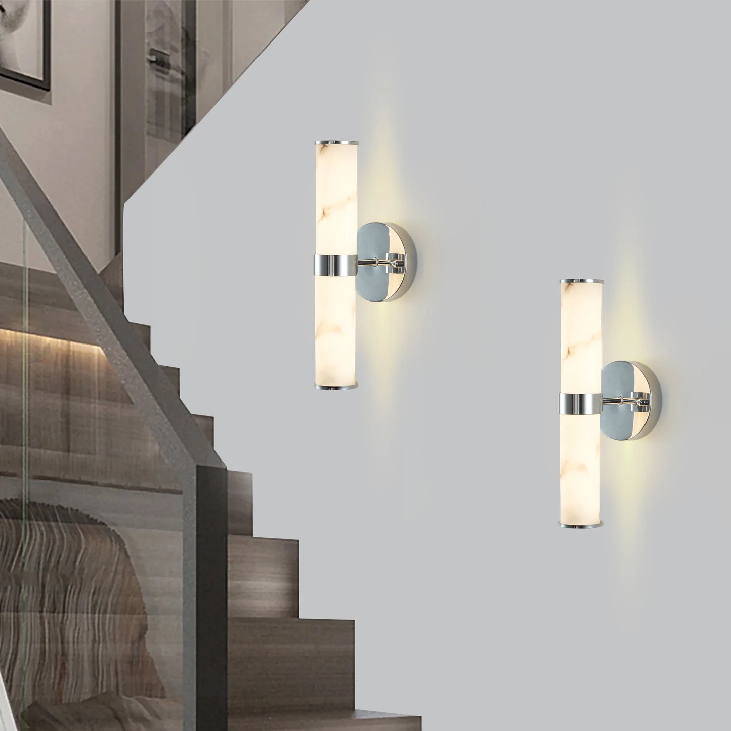 ARLGSITE Resin Marble Texture Wall Light Set of 2 Fixtures