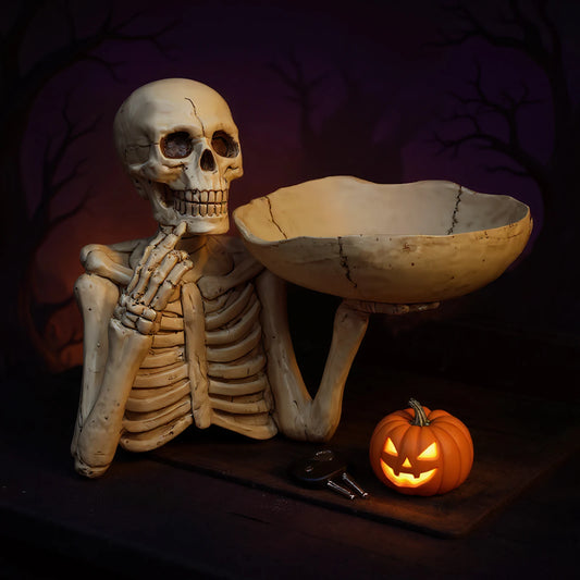 Halloween Skeleton Resin Candy Bowl For Home Tabletop Display