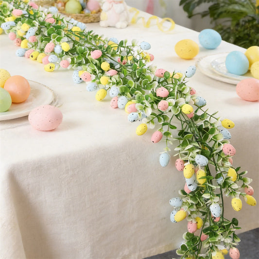 NONECN Spring Easter Egg Garland For Home Holiday Decor