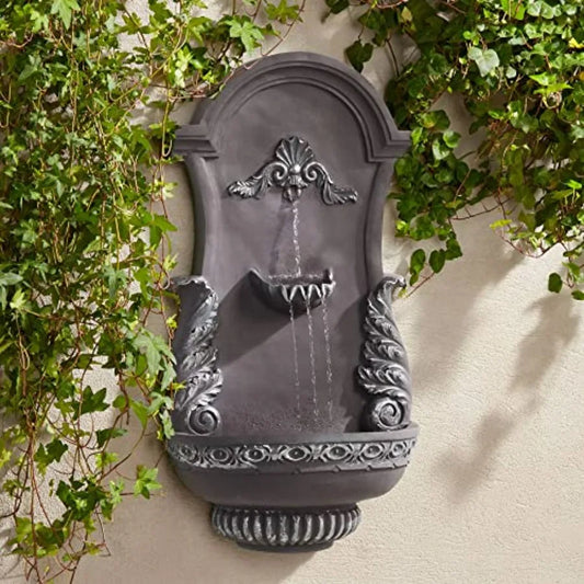 Ornate Italian Wall Fountain Resin Indoor Outdoor Water Feature