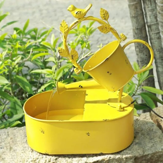 Solar Powered Metal Water Fountain With Backup Battery